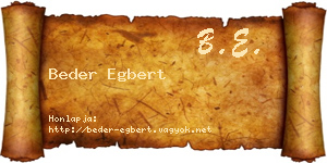 Beder Egbert névjegykártya